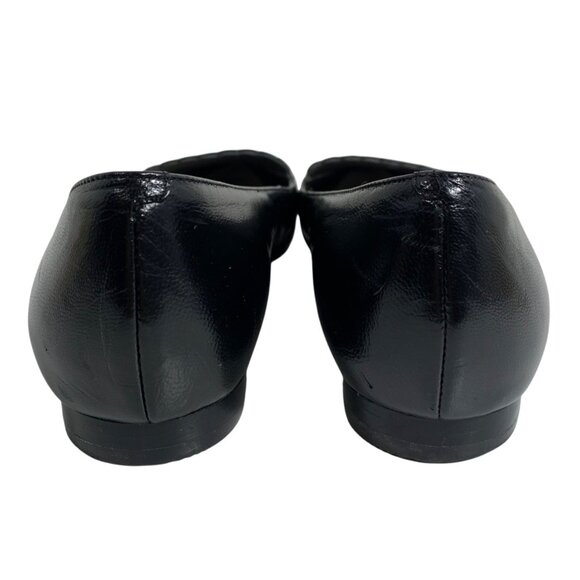 Cole Haan Black Leather Perforated Scalloped Flats SZ 7B Womens Casual Business - Picture 7 of 12